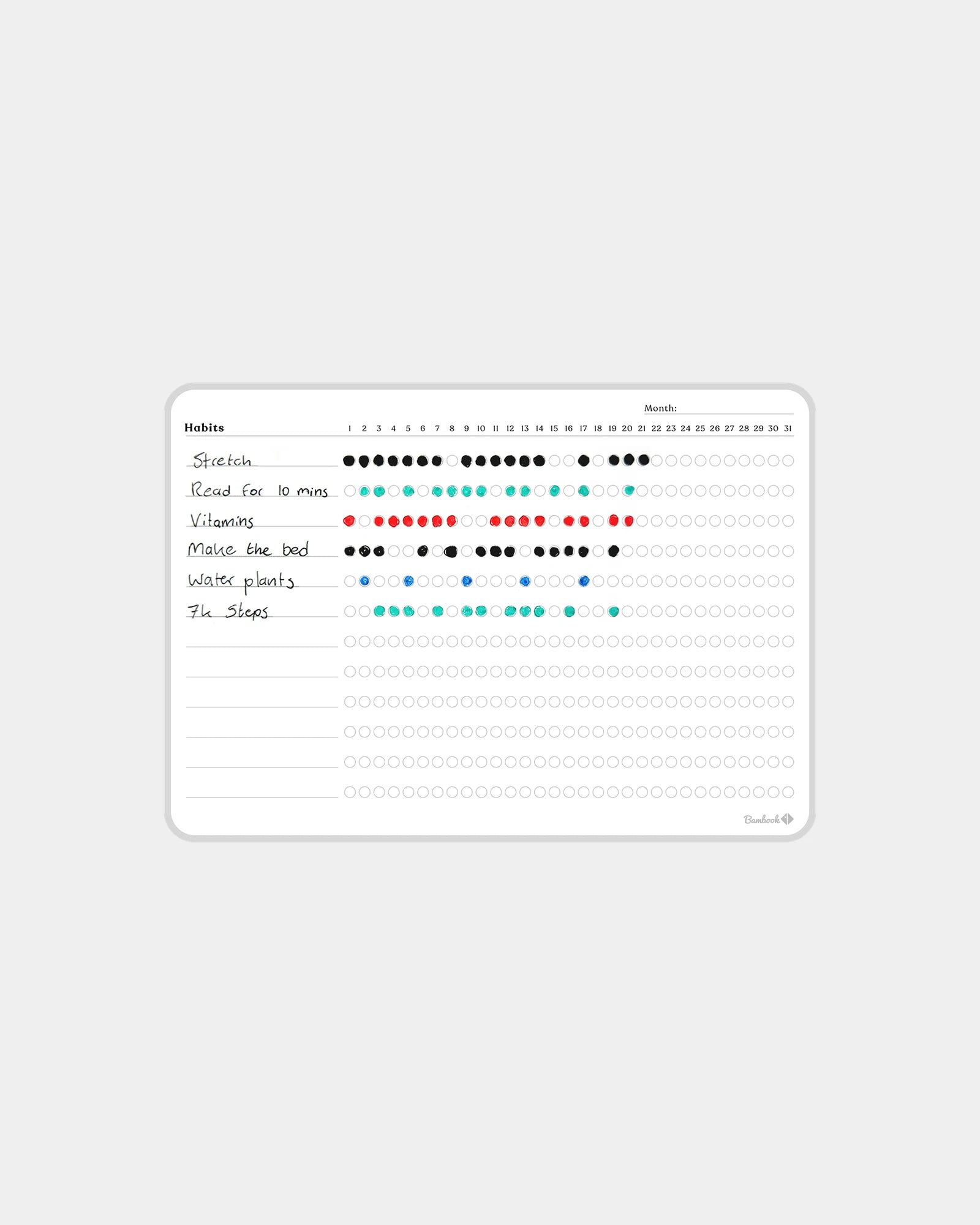Tableau effaçable adhésif Bambook 11,8 x 14,7 cm à personnaliser - Blanc