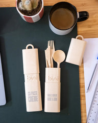 Besteckset Biokomposit recycelt zum Personalisieren - 15
