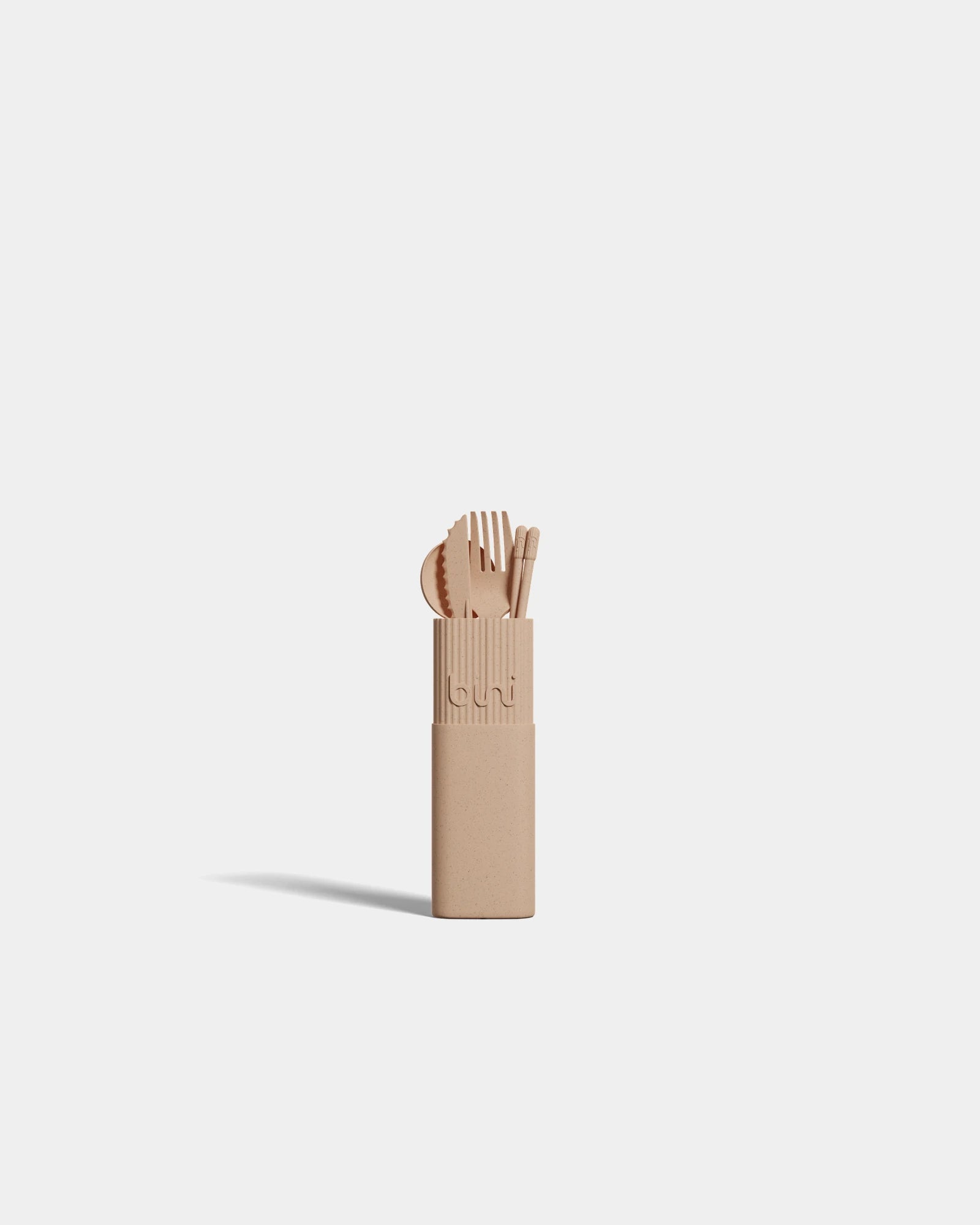 Besteckset Biokomposit recycelt zum Personalisieren - Nude