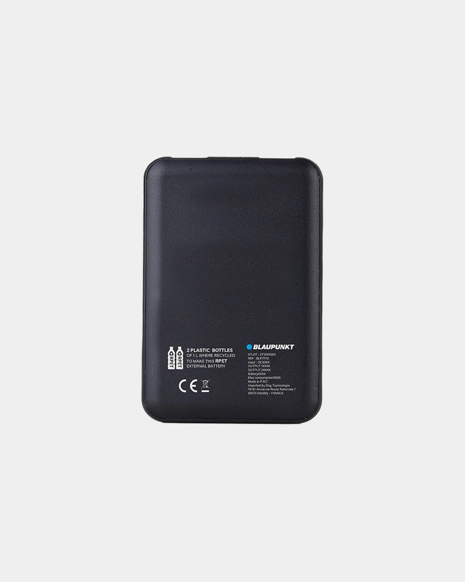 Batterie RPET mit LED Blaupunkt zum Personalisieren - 3