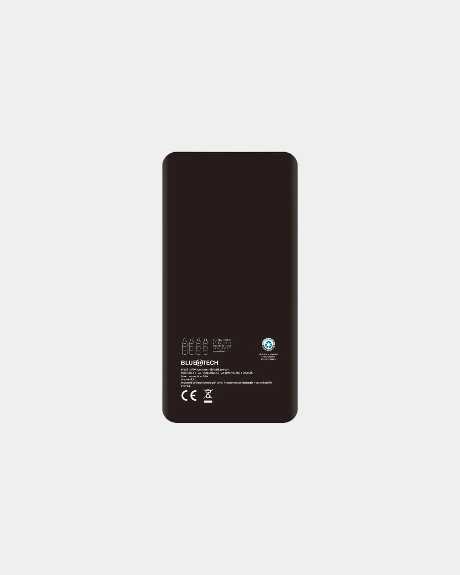 Batterie von Bluetech RPET 10.000mAh mit LED zum Personalisieren - 2