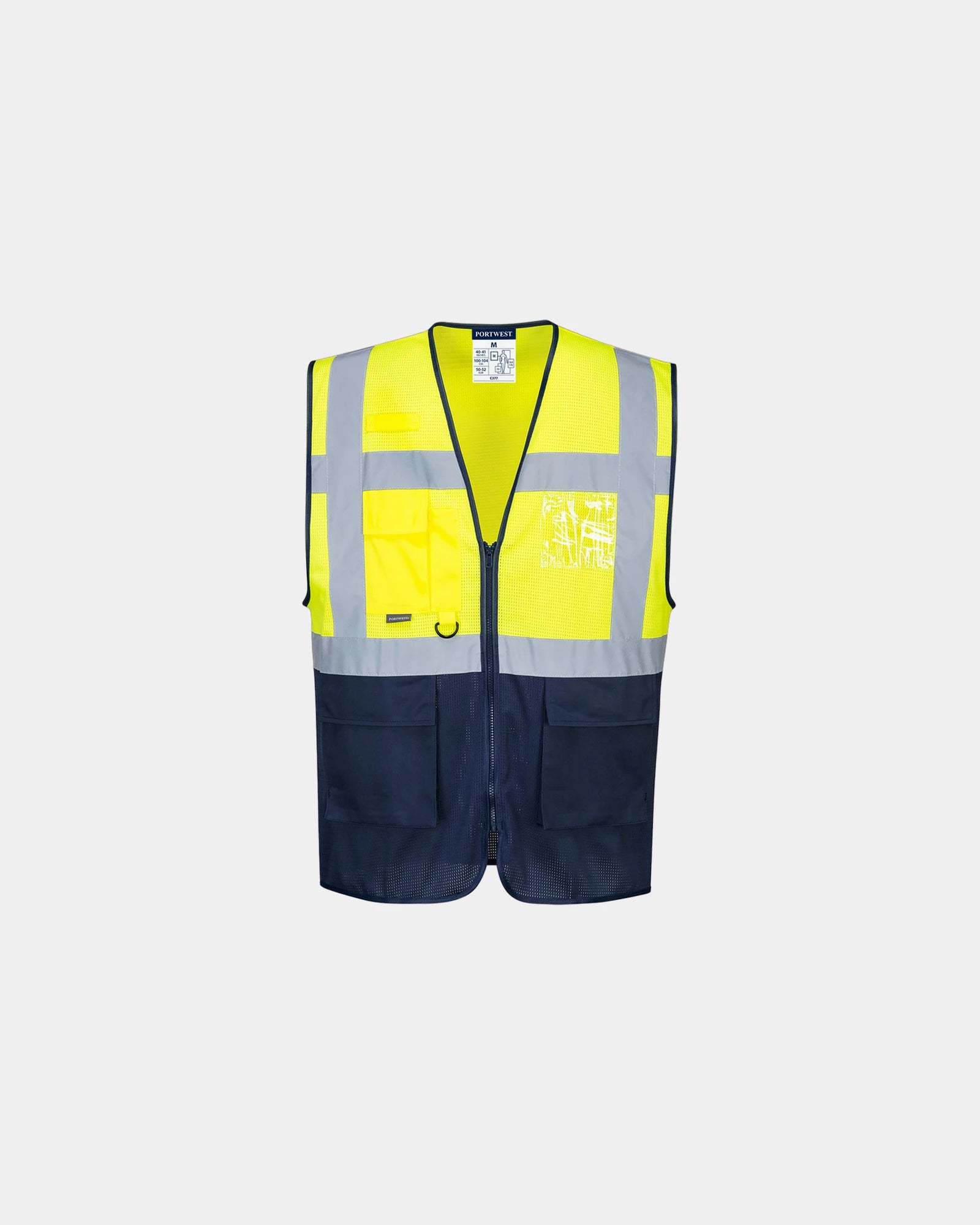 Gilet Executive Hi-Vis zum Personalisieren - Gelb-Marineblau