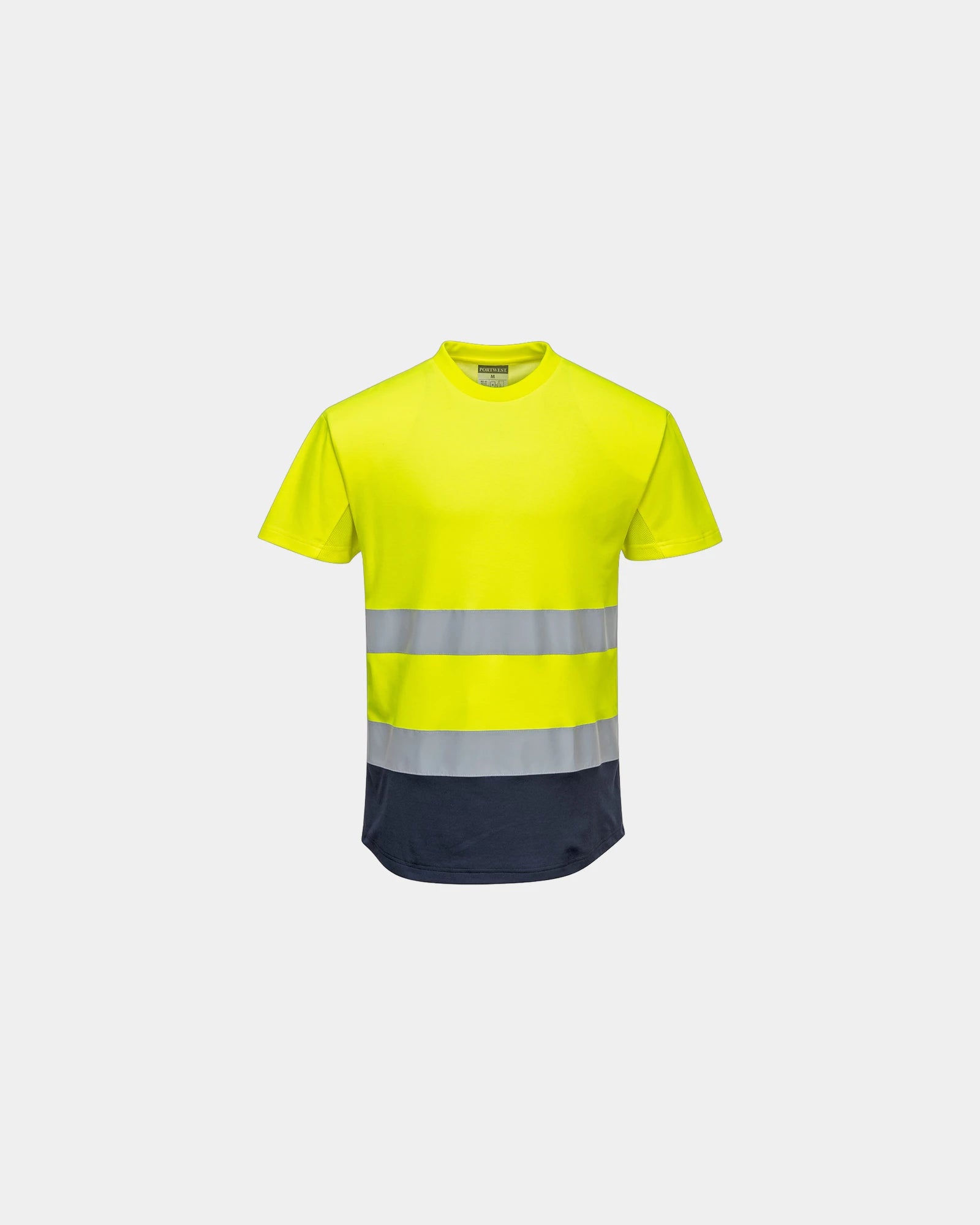 T-Shirt Mesh bicolore Portwest zum Personalisieren - Gelb-Marineblau