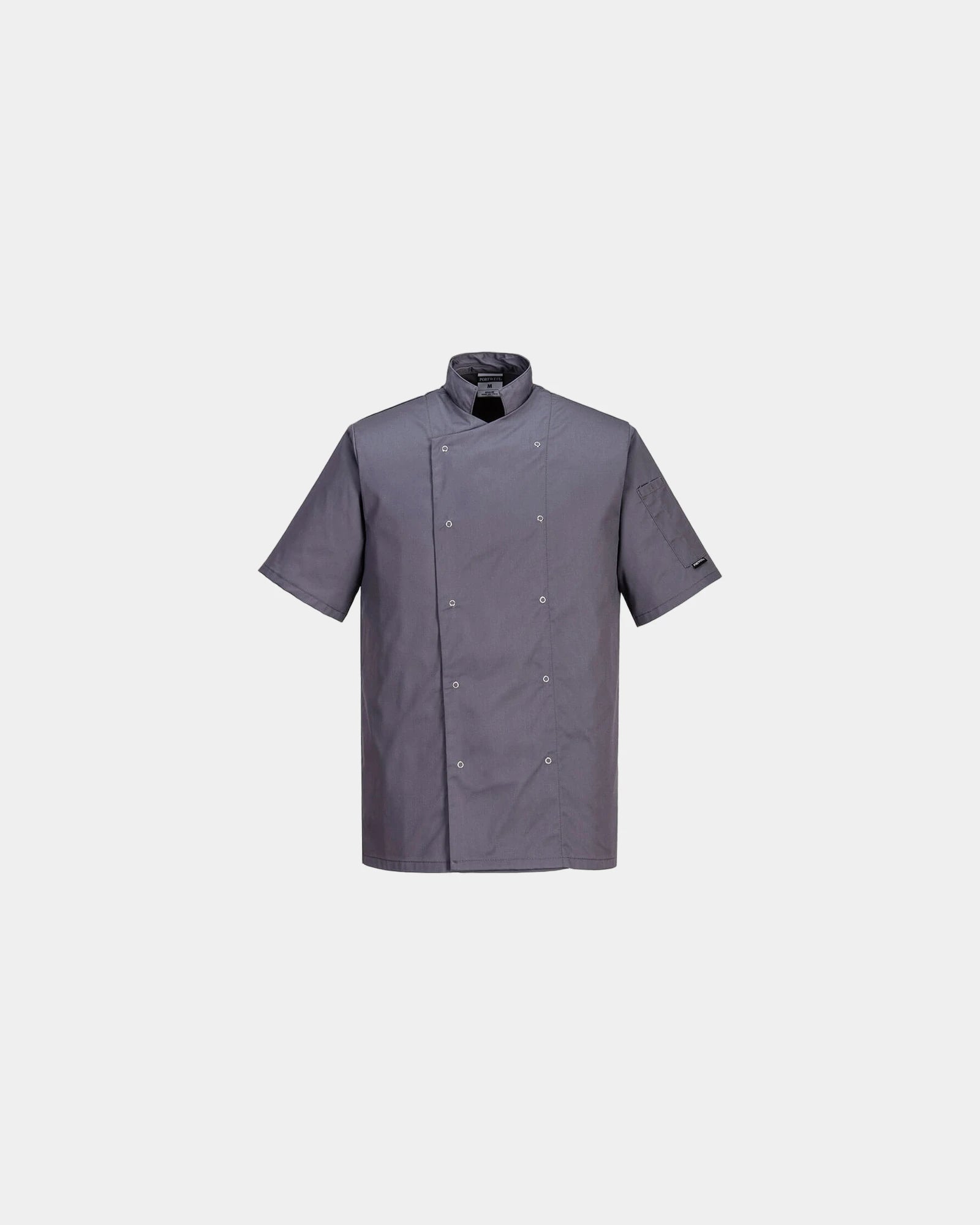 Küchenjacke Polycotton Portwest Cumbria zum Personalisieren - Grau