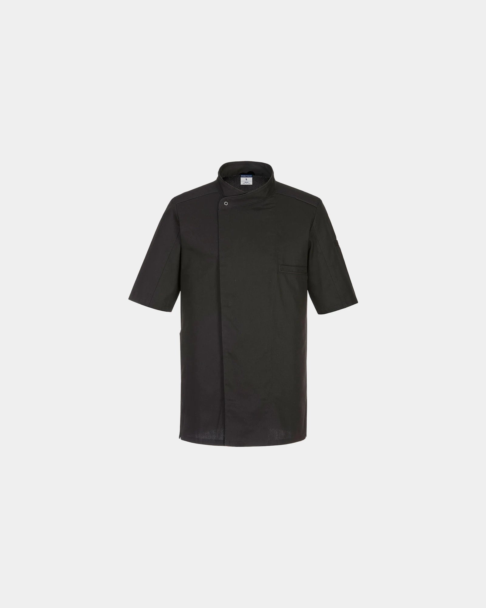 Kochjacke Polaire 100% Polyester Portwest zum Personalisieren - Schwarz-Himmelblau