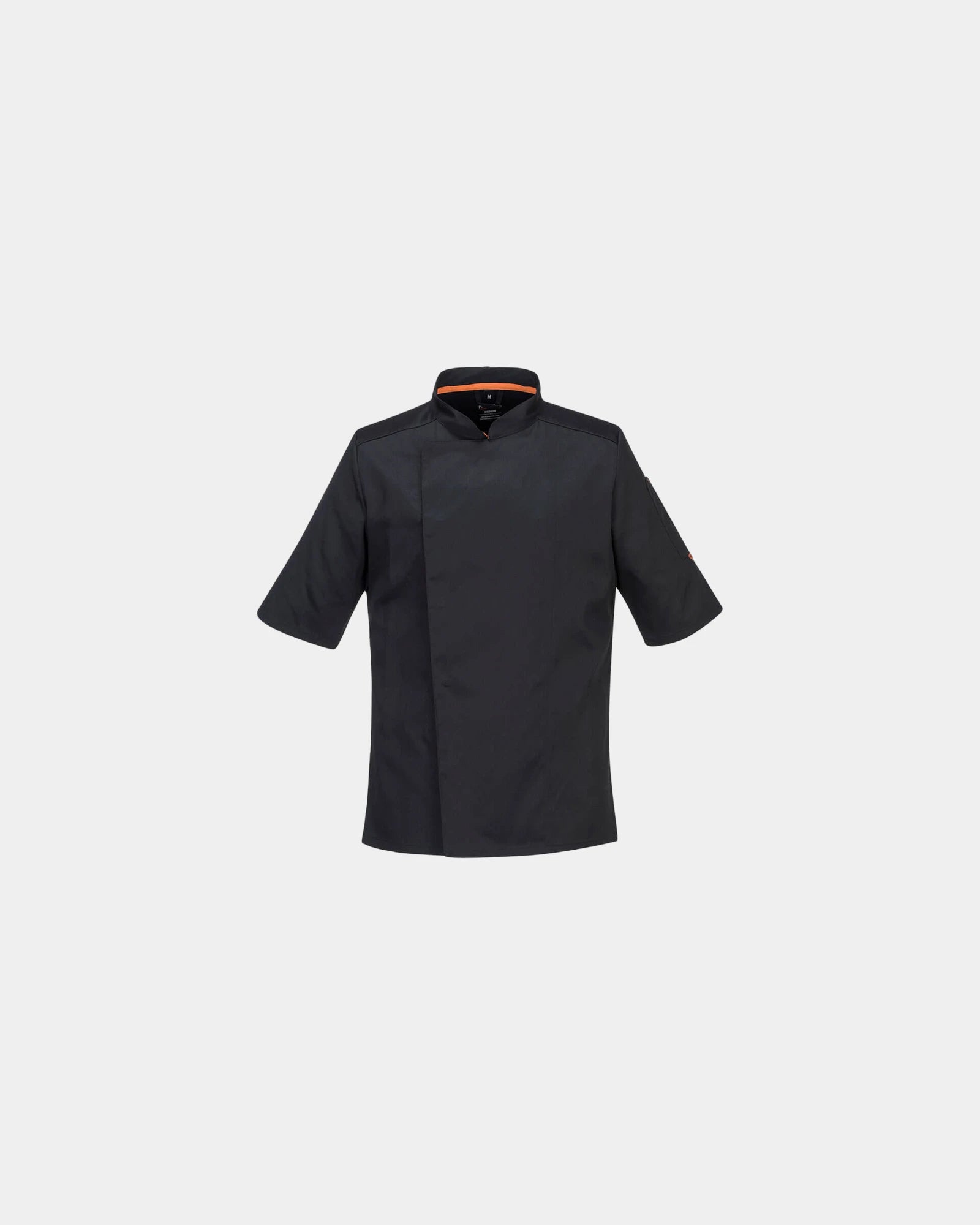 Kochjacke Stretch MeshAir Pro kurzarm zum Personalisieren - Schwarz-Himmelblau