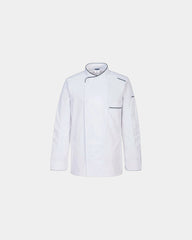 Kochjacke 100% Baumwolle Portwest Surrey M/L zum Personalisieren - Weiß