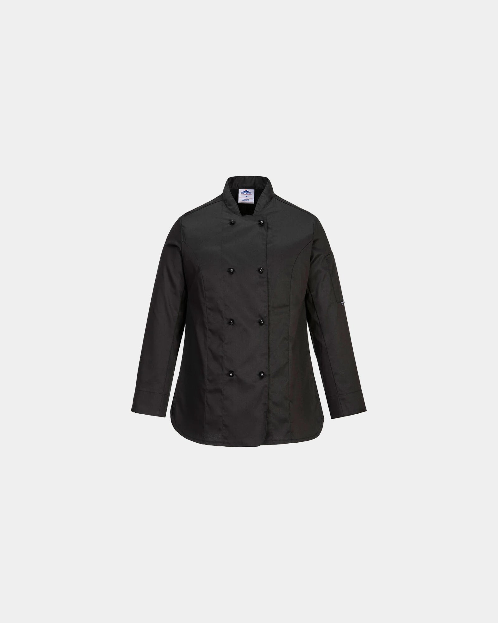 Veste Küche Damen Rachel zum Personalisieren - Schwarz-Himmelblau