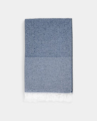 Fouta aus recycelter Baumwolle zum Personalisieren - Marineblau