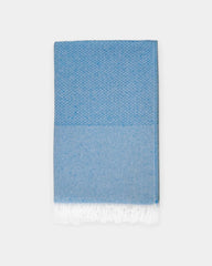 Fouta aus recycelter Baumwolle zum Personalisieren - Blau