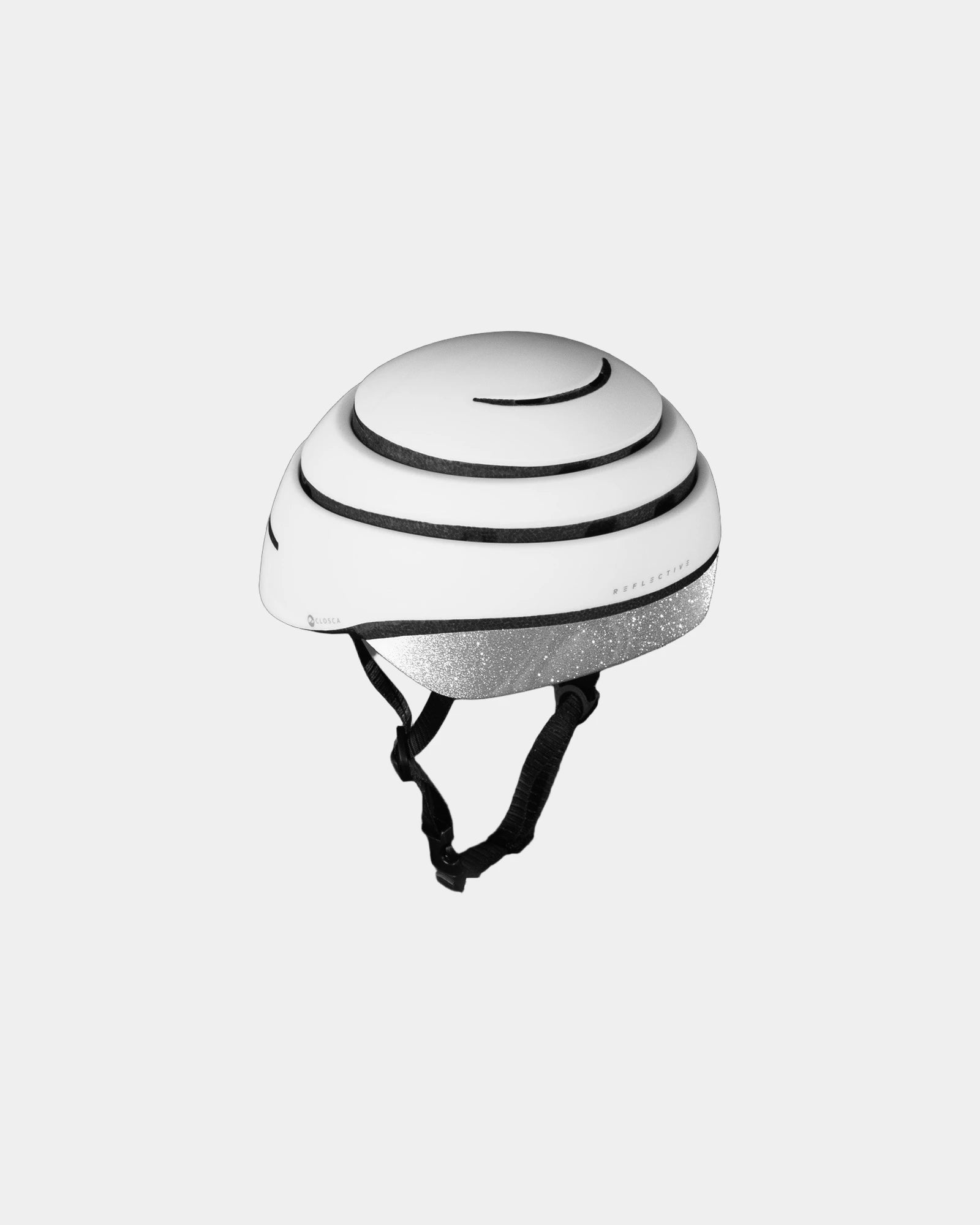 Helm Closca Loop Reflective Medium zum Personalisieren - Weiß reflektierendes Silber