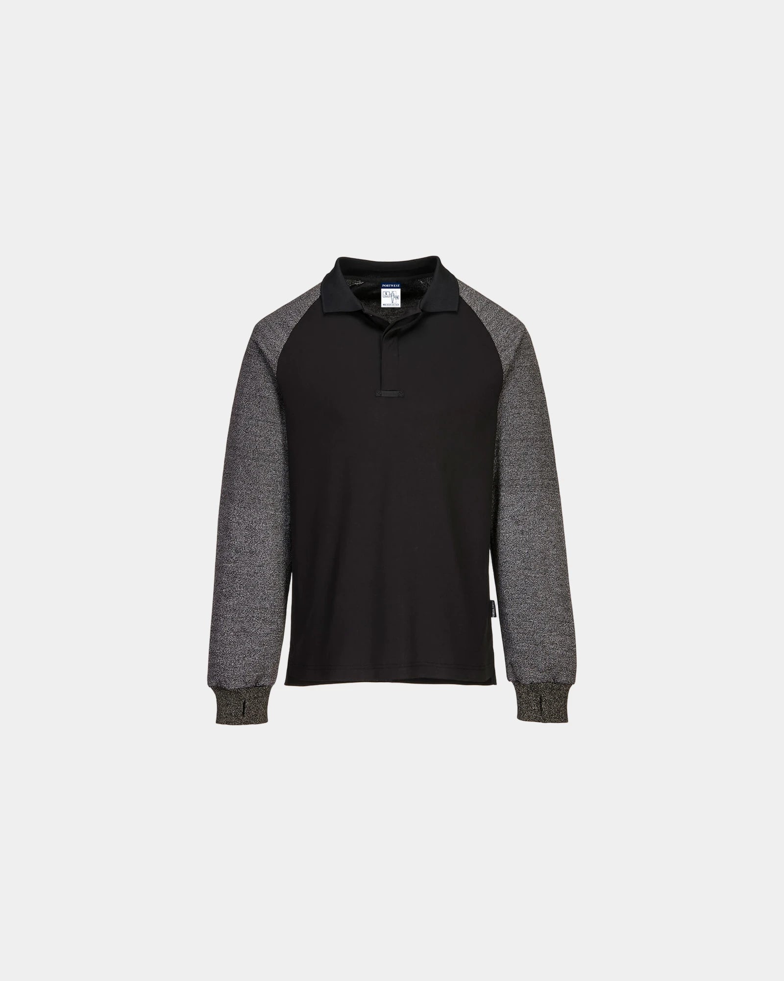 Poloshirt mit schnittfesten Ärmeln zum Personalisieren - Schwarz-Himmelblau