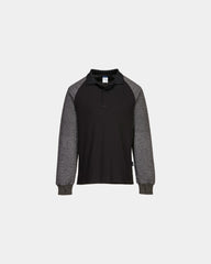 Poloshirt mit schnittfesten Ärmeln zum Personalisieren - Schwarz-Himmelblau