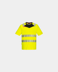 T-Shirt Portwest DX4 Hi-Vis S/S zum Personalisieren - Gelb-Schwarz