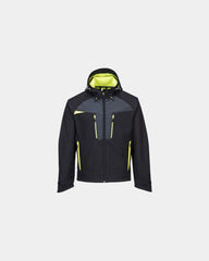 Softshelljacke DX4 atmungsaktiv wasserdicht zum Personalisieren - Schwarz-Himmelblau