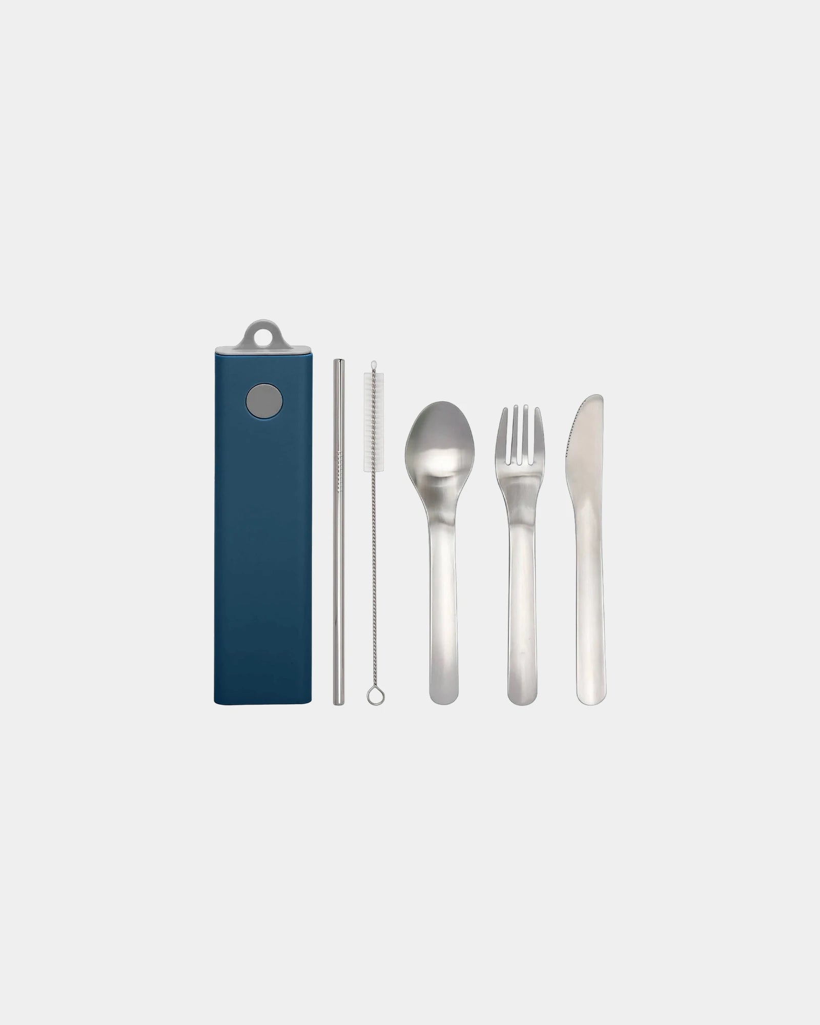 Set aus 5 Bestecken Edelstahl mit Etui zum Personalisieren - Marineblau