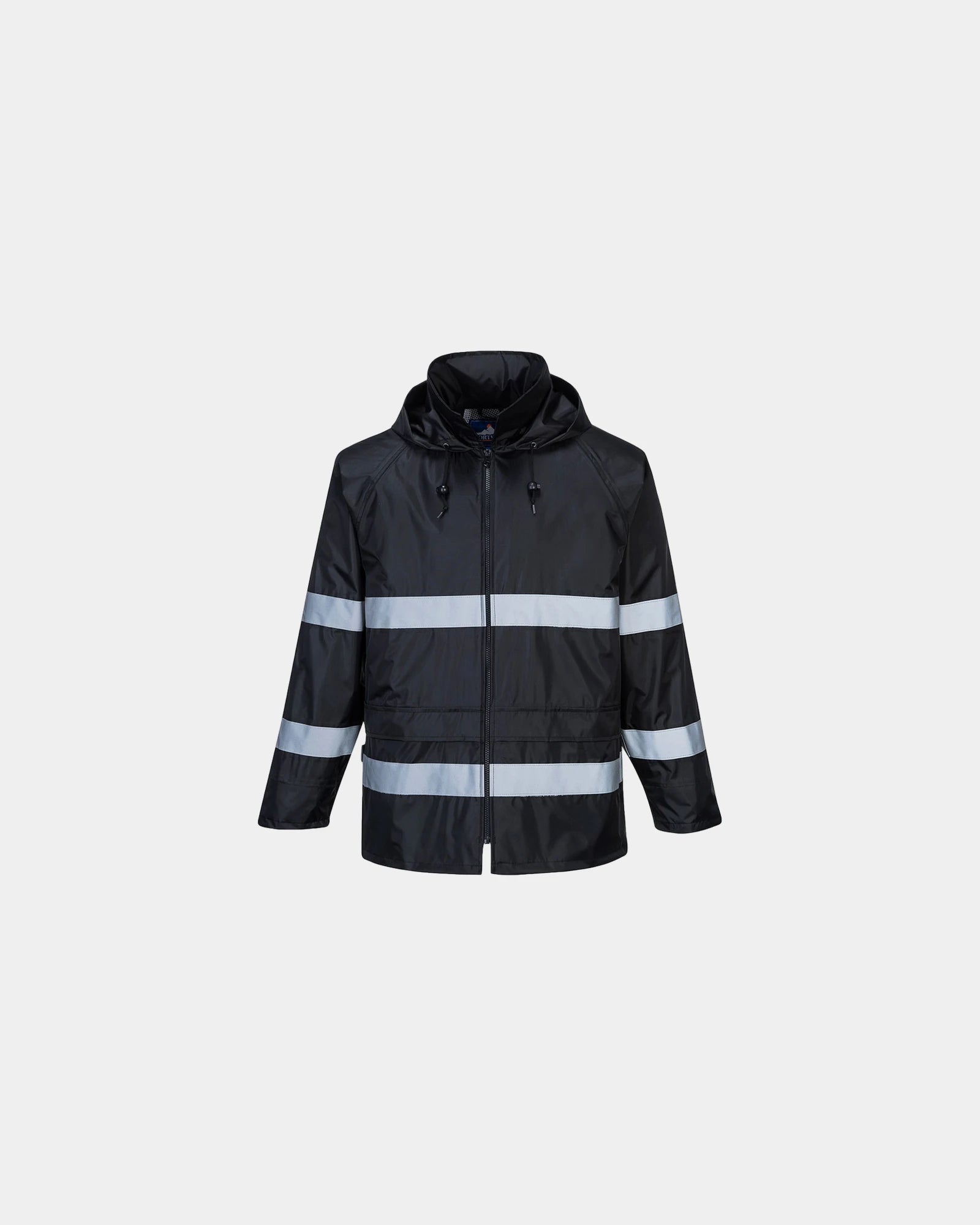 Regenjacke Iona Classic zum Personalisieren - Schwarz-Himmelblau
