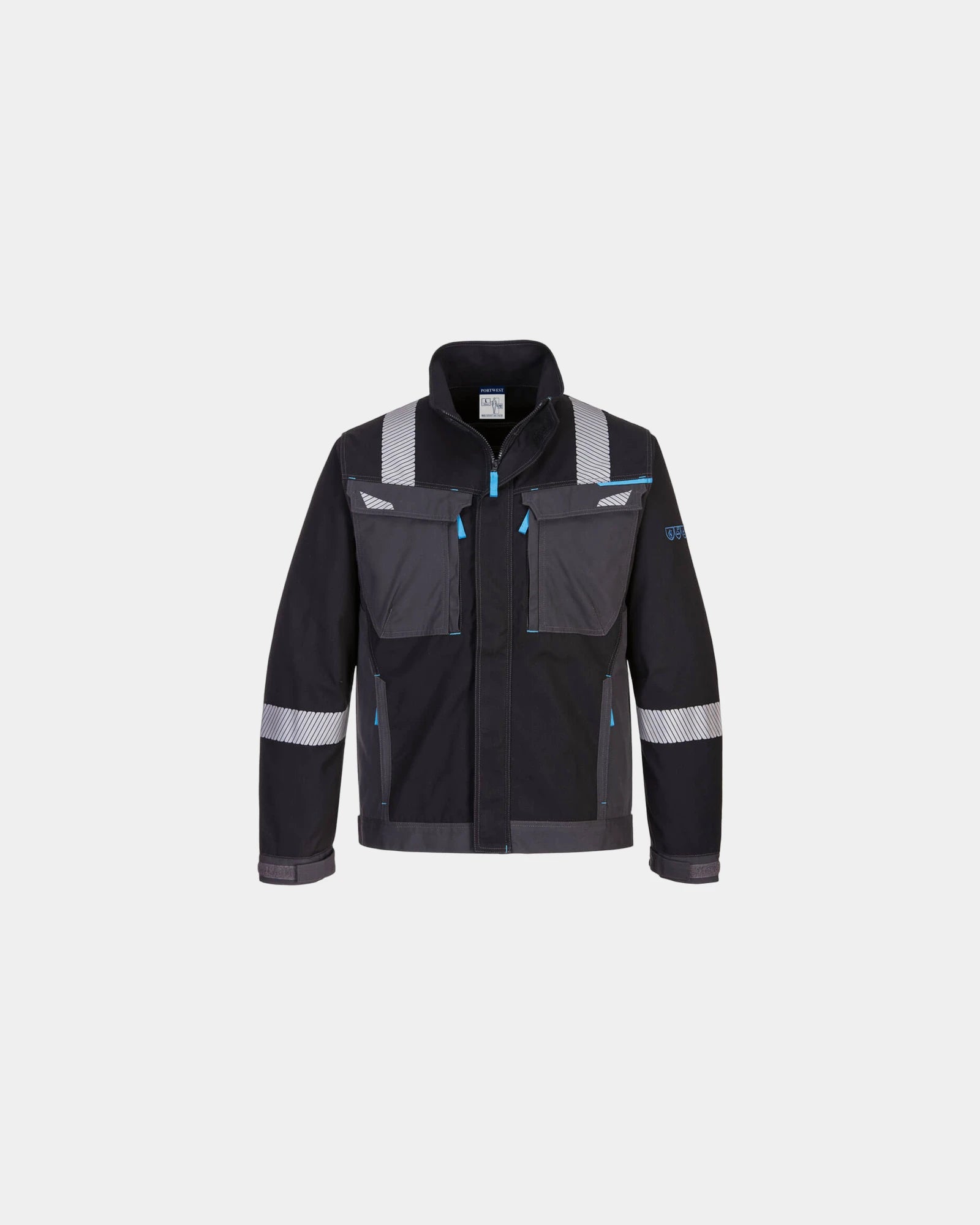 Arbeitsjacke Modaflame WX3 zum Personalisieren - Schwarz-Himmelblau