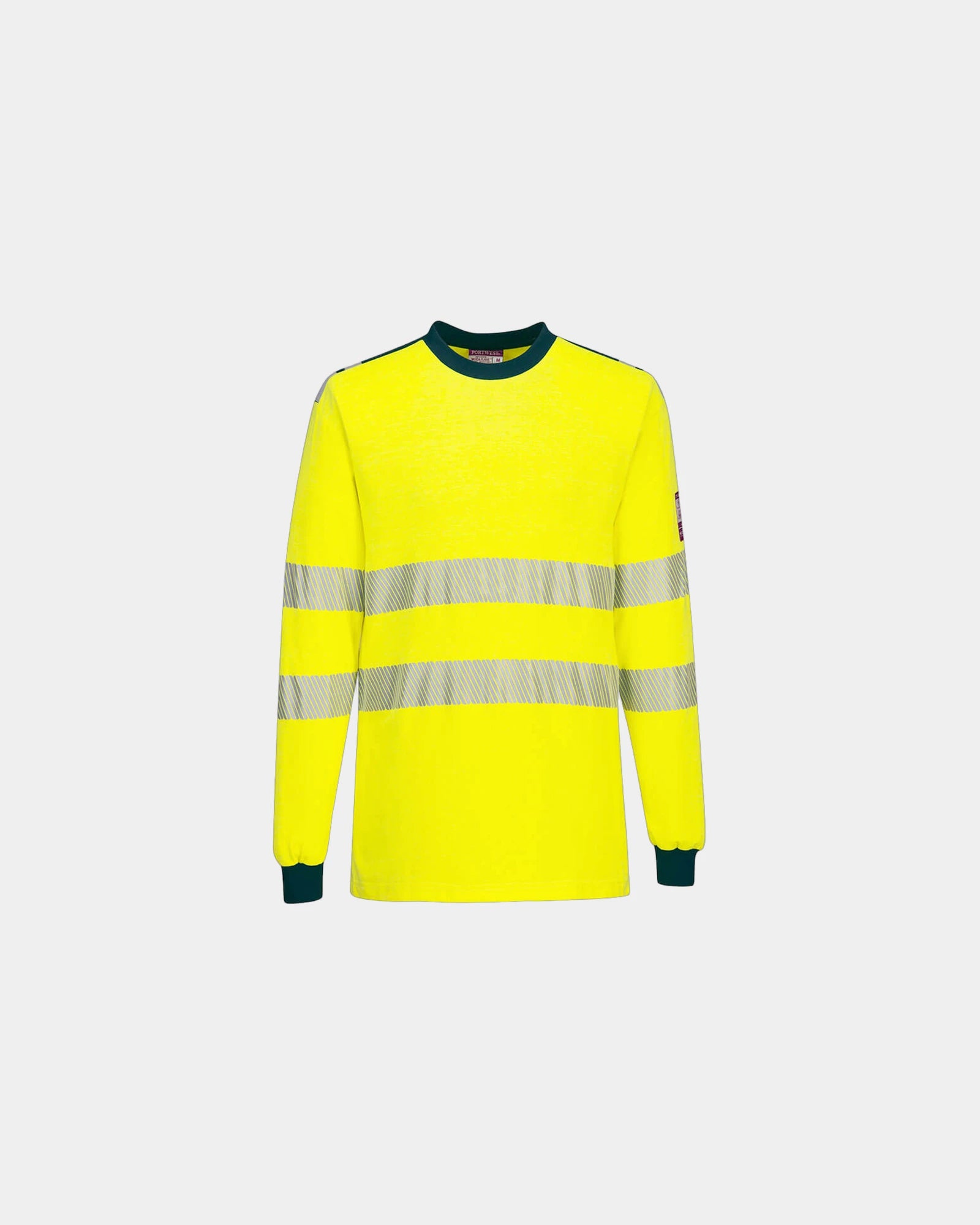 T-Shirt Hi-Vis Flamme Resistenz Portwest zum Personalisieren - Gelb-Marineblau