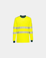 T-Shirt Hi-Vis Flamme Resistenz Portwest zum Personalisieren - Gelb-Marineblau