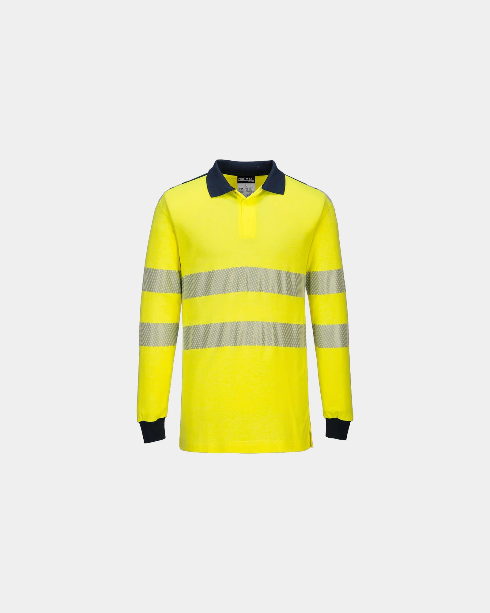 Hochflammfestes Poloshirt Portwest zur Personalisierung zum Personalisieren - Gelb-Marineblau
