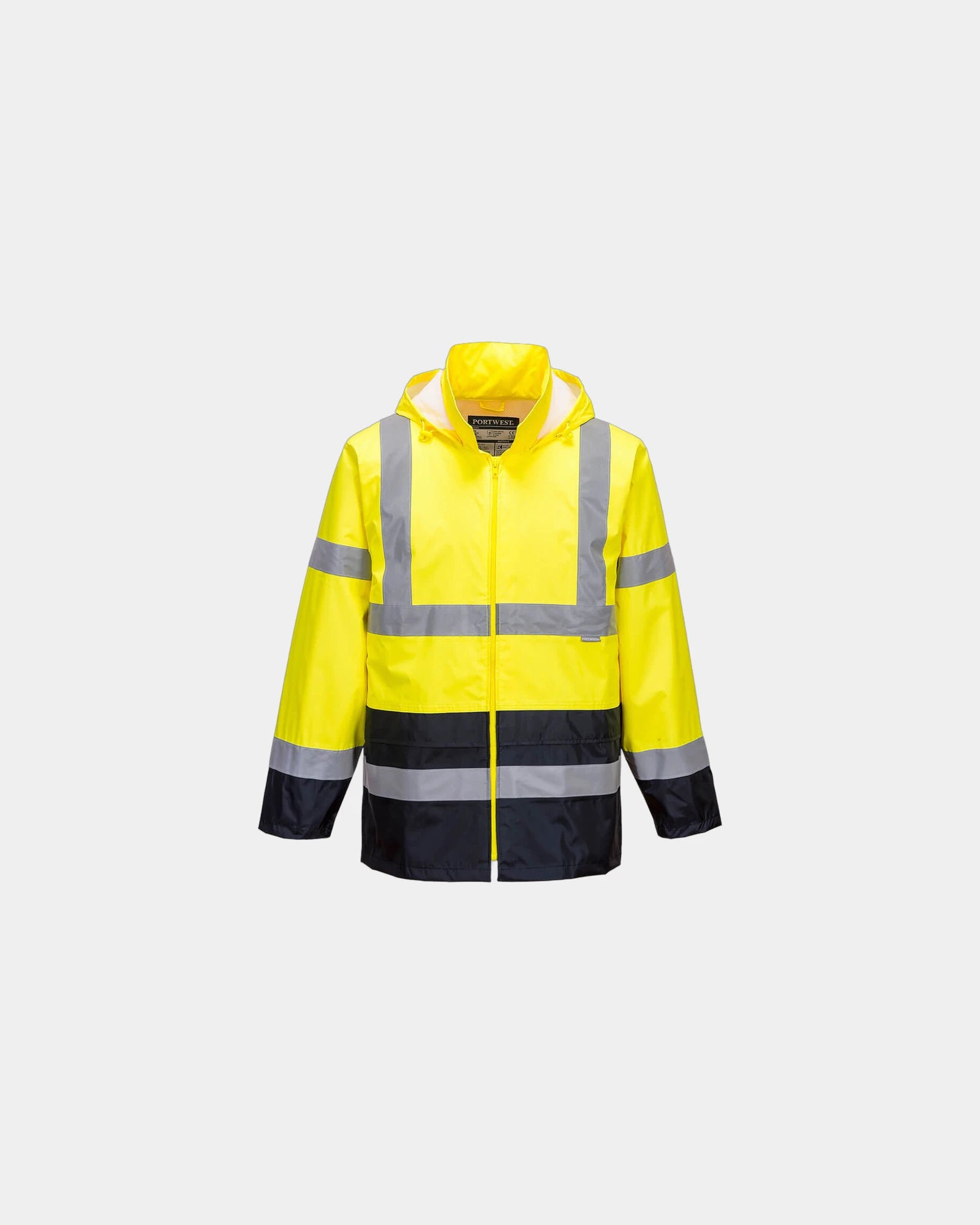 Regenjacke Hi-Vis bicolore zum Personalisieren - Gelb-Marineblau