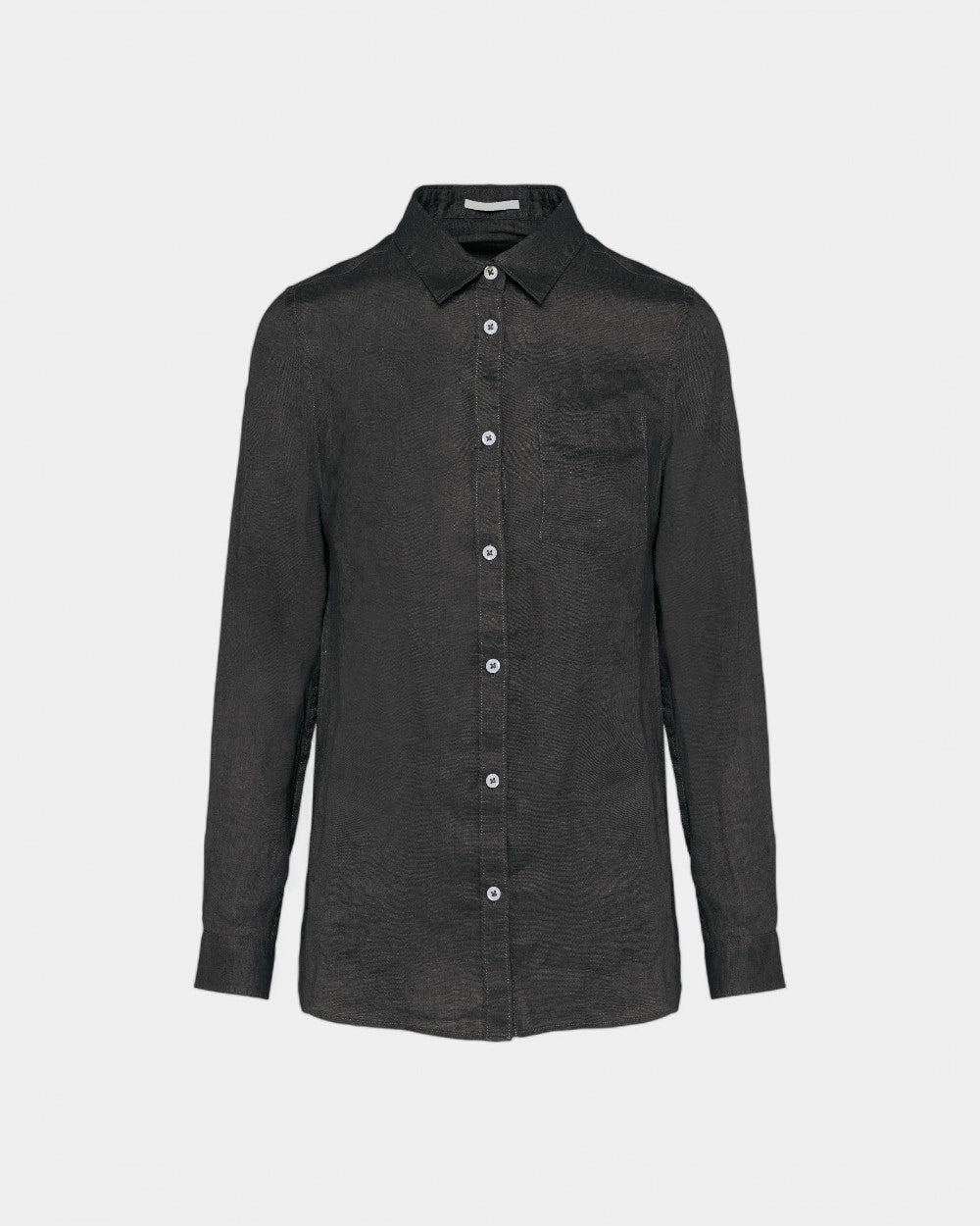 Damenbluse aus Leinen zum Personalisieren - Anthracite Grey