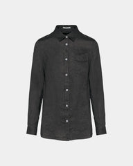 Damenbluse aus Leinen zum Personalisieren - Anthracite Grey
