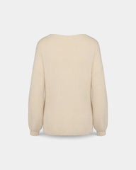 Umweltfreundlicher Damenpullover aus Merinowolle zum Personalisieren - Ivory
