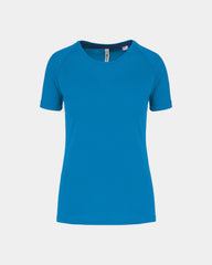 Recyceltes Damen-Sport-T-Shirt zum Personalisieren - Aqua Blau