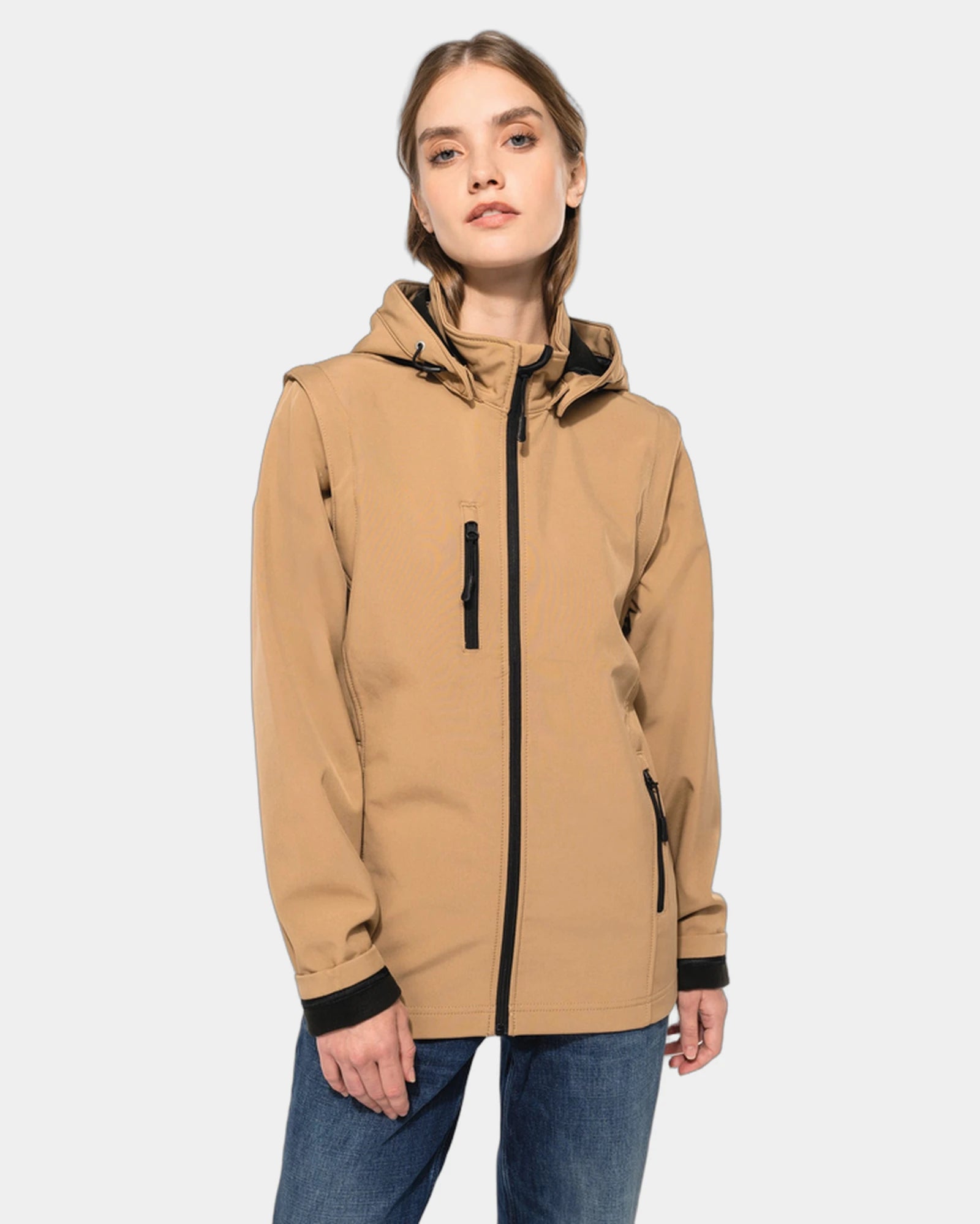 Veste Softshell 3-lagig unisex mit abnehmbaren Ärmeln zum Personalisieren - 4
