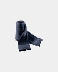 Schal Baumwolle gestreift 55g/m² zum Personalisieren - Marineblau / Steinblau