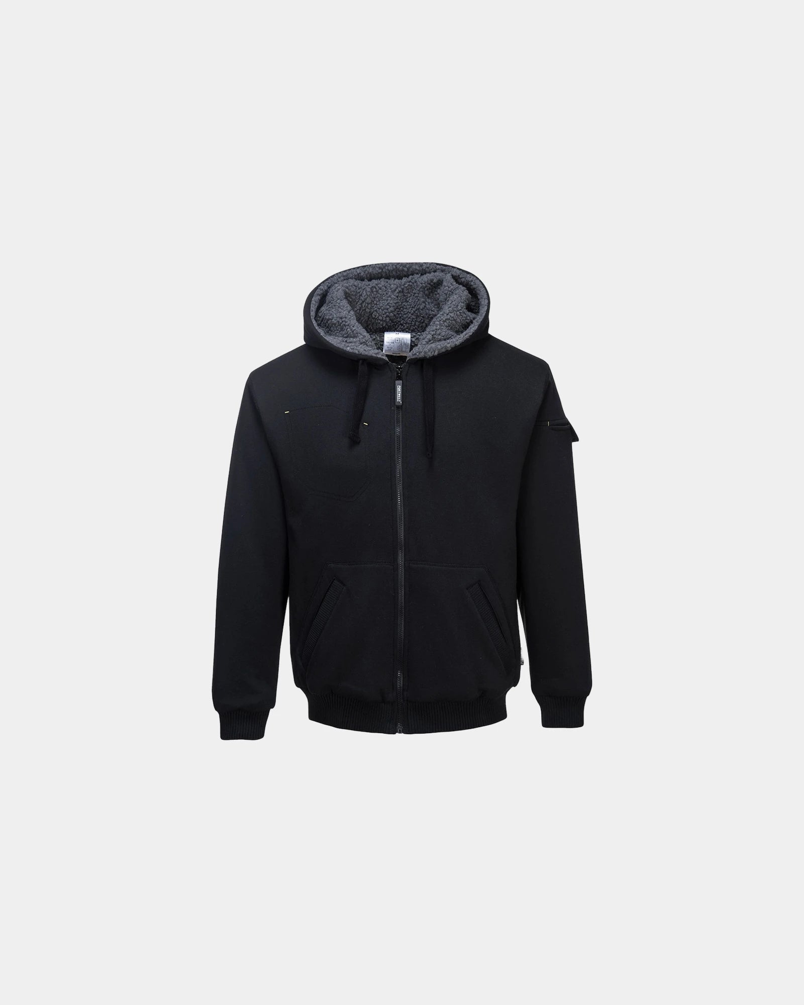 Blouson mit Kapuze Polyester Petwer zum Personalisieren - Schwarz-Himmelblau