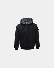 Blouson mit Kapuze Polyester Petwer zum Personalisieren - Schwarz-Himmelblau