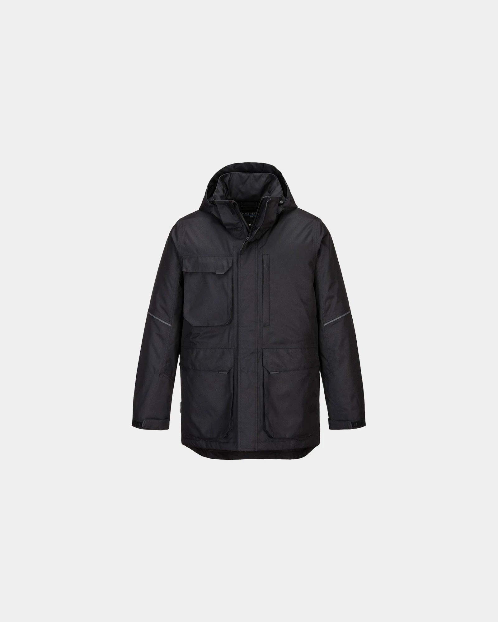 Parka 100% Polyester Portwest KX3 zum Personalisieren - Schwarz-Himmelblau
