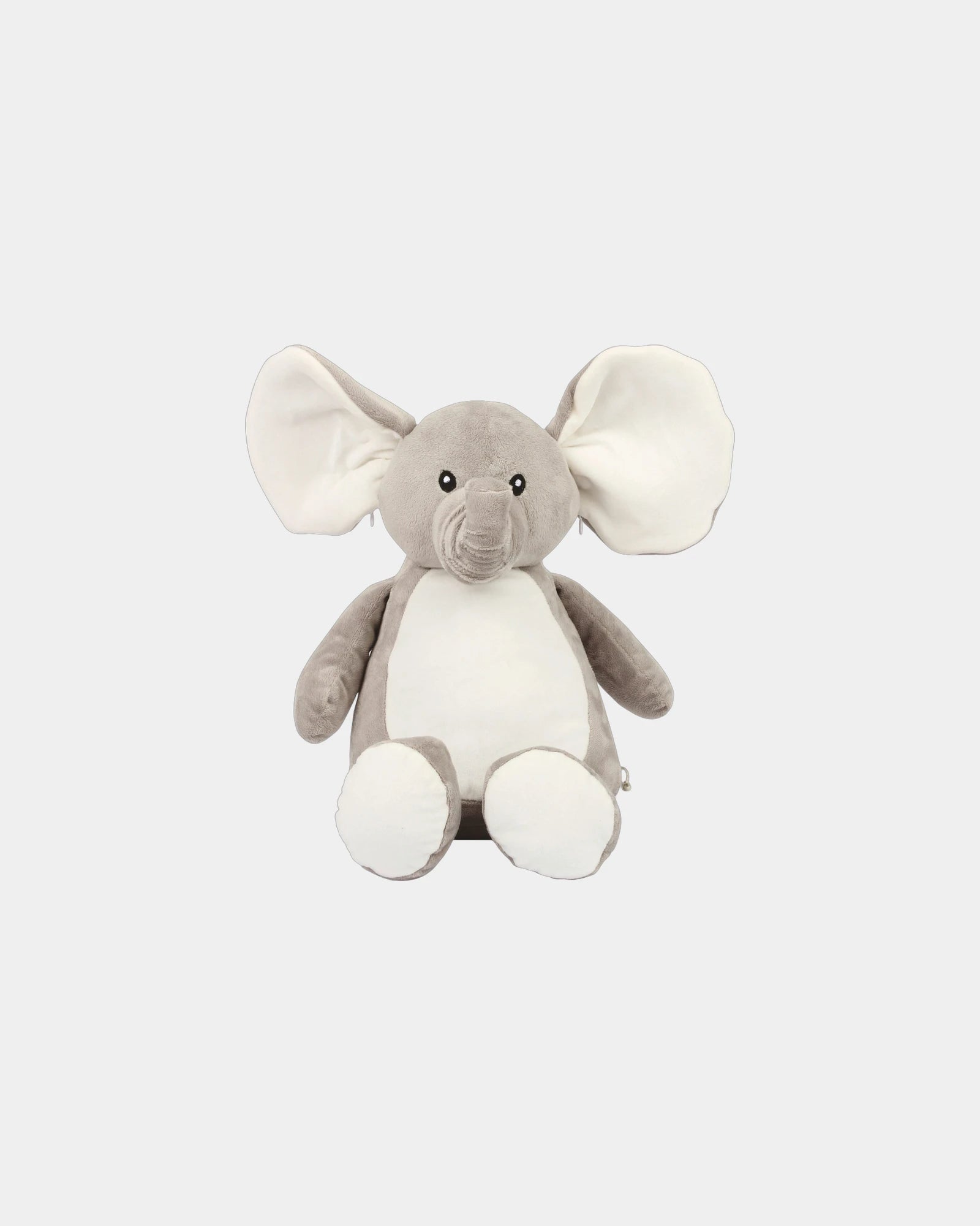 Kuscheltier Elefant mit Reißverschluss zum Personalisieren - Grau