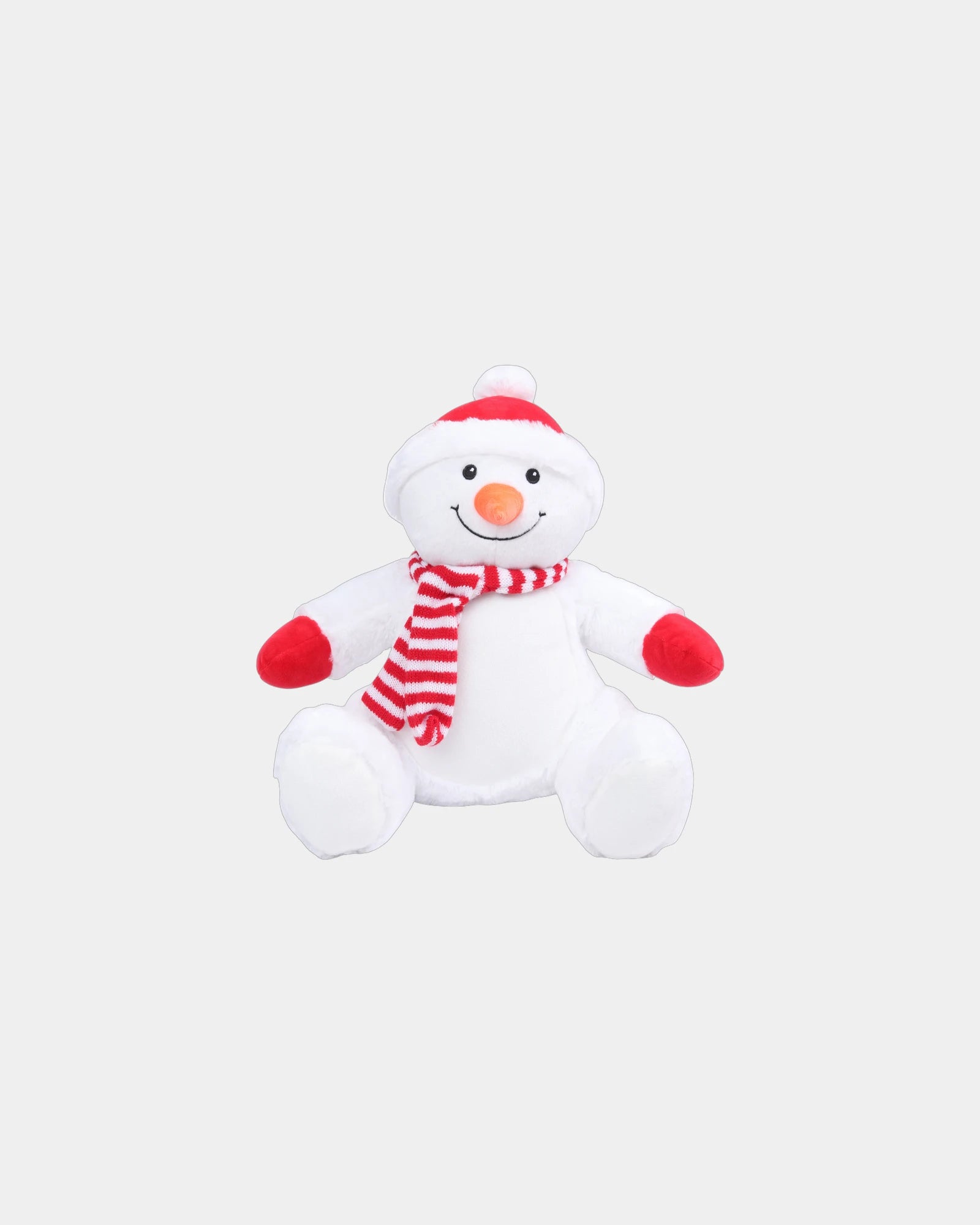 Kuscheltier Schneemann mit Reißverschluss zum Personalisieren - Weiß