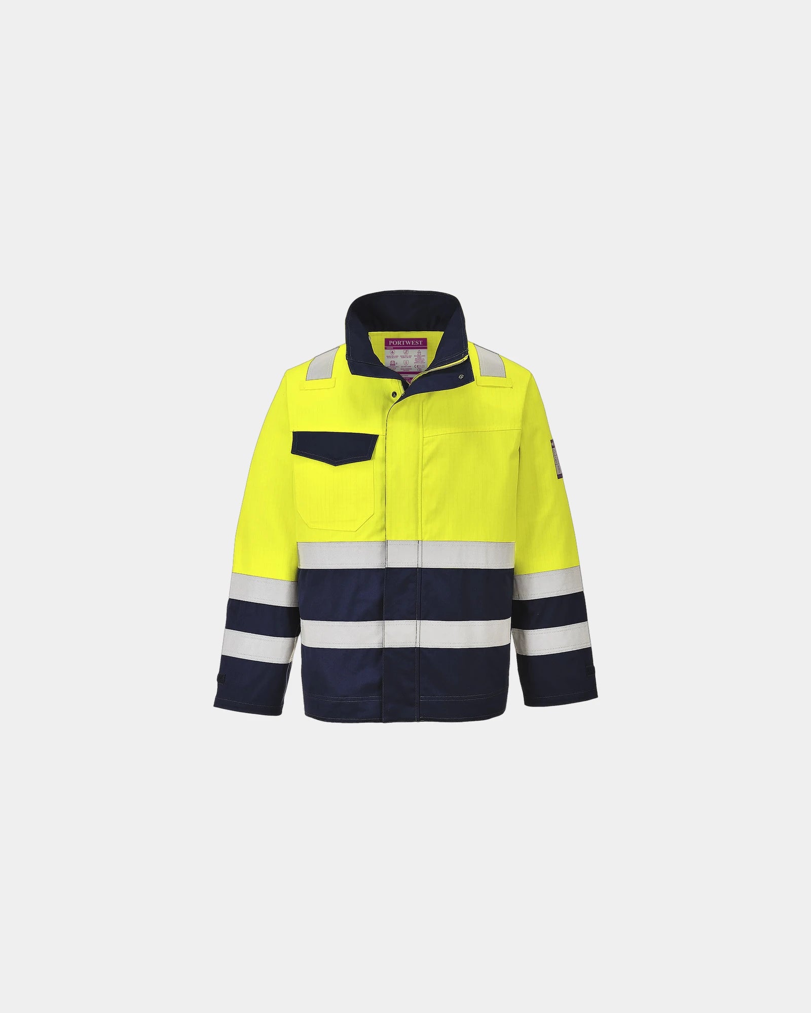 Veste Hi-Vis MODAFLAME zum Personalisieren - Gelb-Marineblau