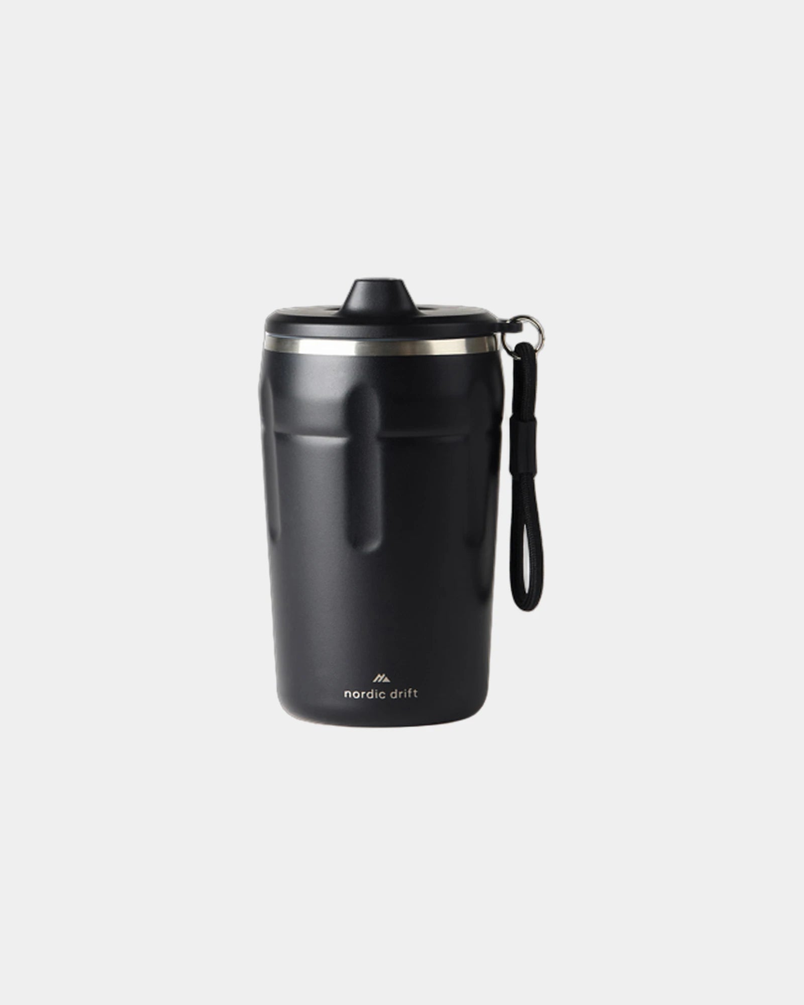 Isolierflasche Edelstahl Nordic Drift 350ml zum Personalisieren - Schwarz