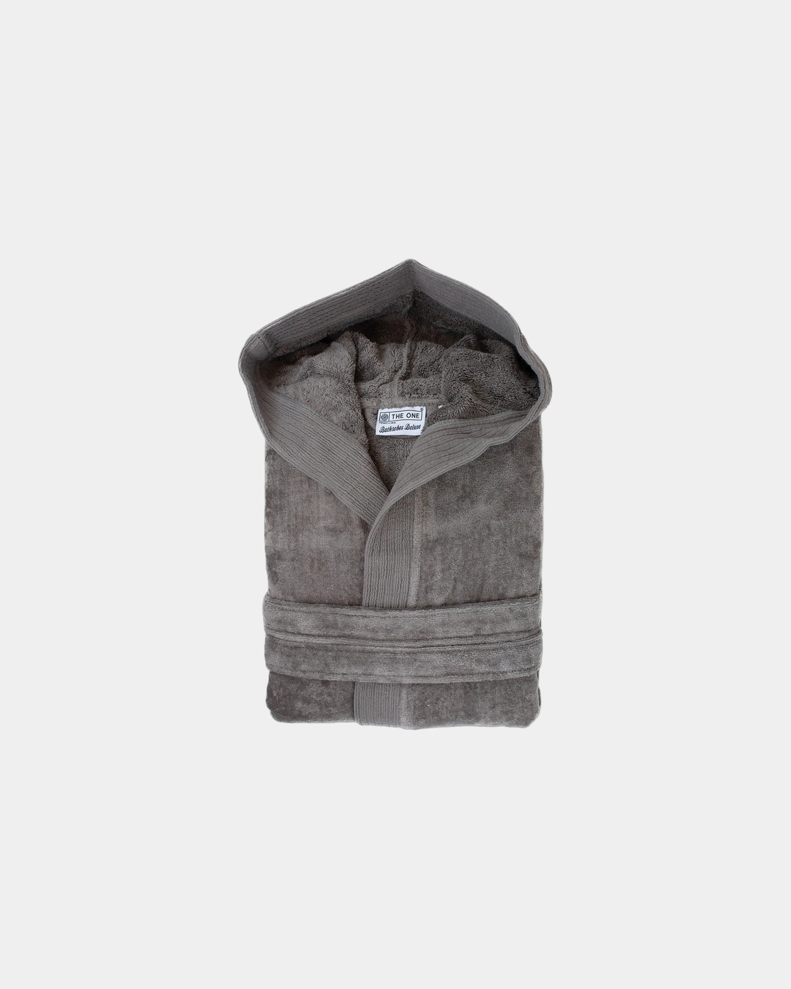 Bademantel mit Kapuze Baumwolle 450 g/m² zum Personalisieren - Taupe