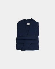 Bademantel Waffel Baumwolle 230 g/m² zum Personalisieren - Marineblau
