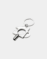 Schlüsselanhänger multifunktional recycelt 3 in 1 zum Personalisieren - Silber