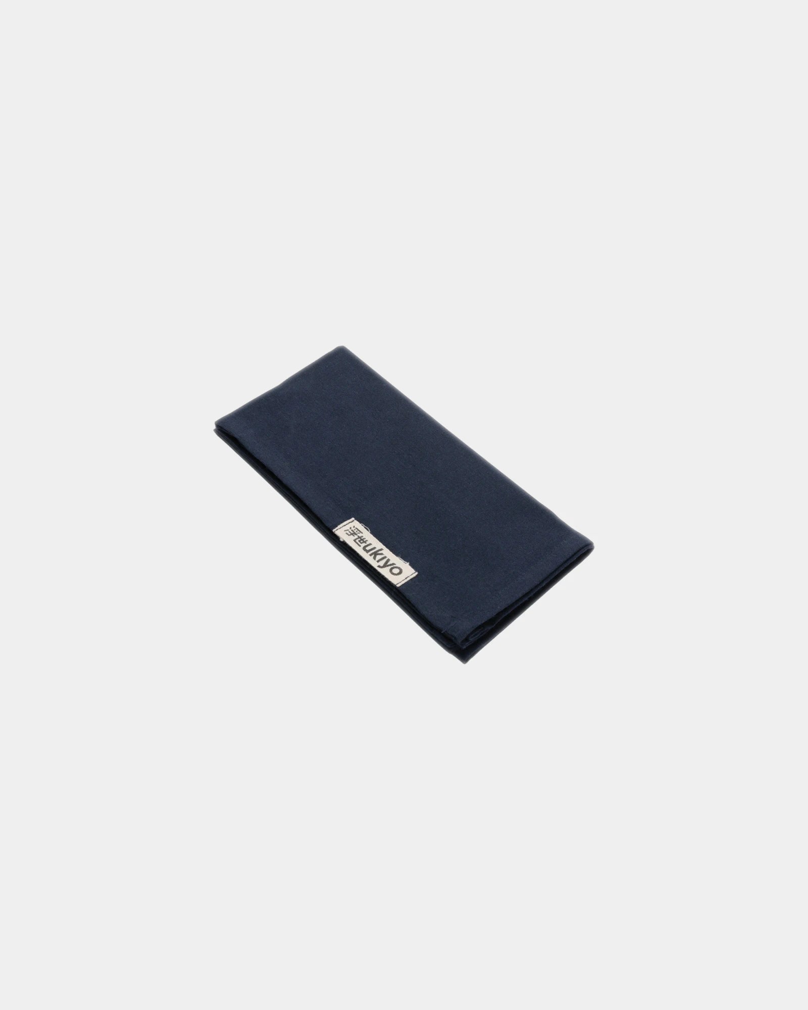 Set aus 4 Servietten aus recycelter Baumwolle Ukiyo zum Personalisieren - Marineblau