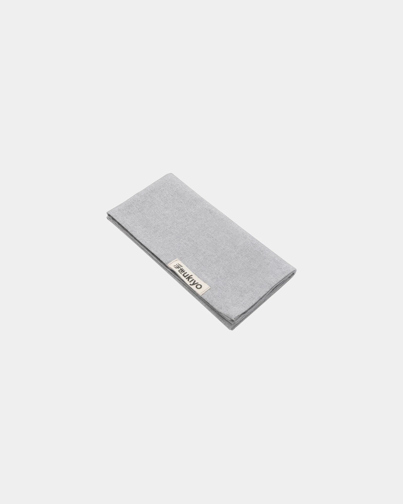 Set aus 4 Servietten aus recycelter Baumwolle Ukiyo zum Personalisieren - Grau