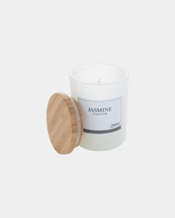 Duftkerze Glas mit Bambusdeckel Ukiyo zum Personalisieren - Weiß