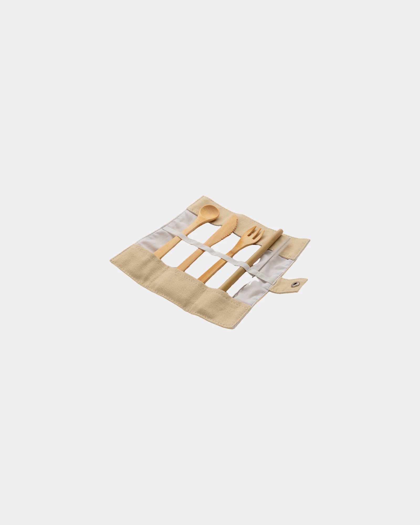 Set aus wiederverwendbarem Bambusbesteck zum Personalisieren - Weiß
