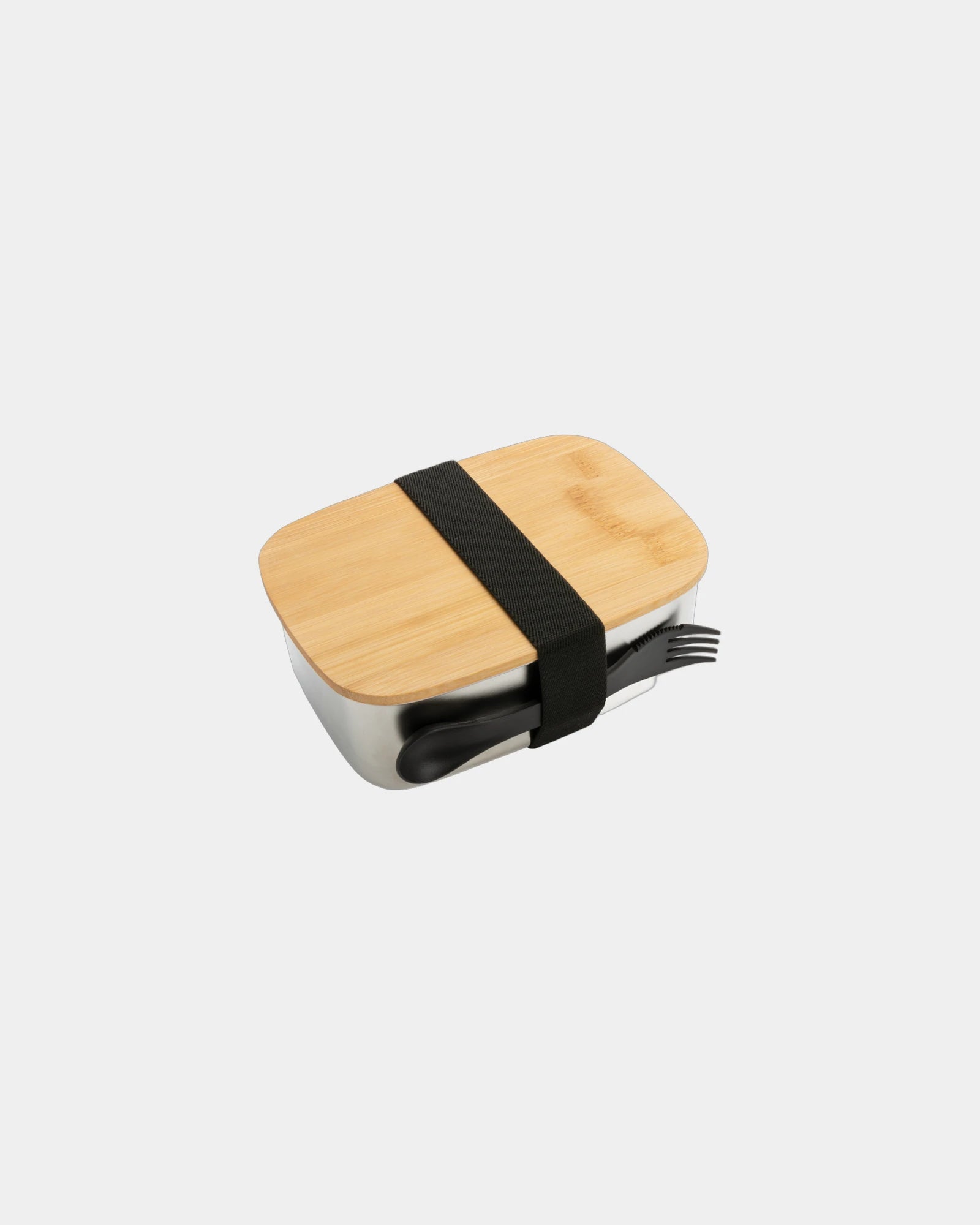Lunchbox Edelstahl Bambusdeckel zum Personalisieren - Silber