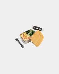 Lunchbox Edelstahl Bambusdeckel zum Personalisieren - 1