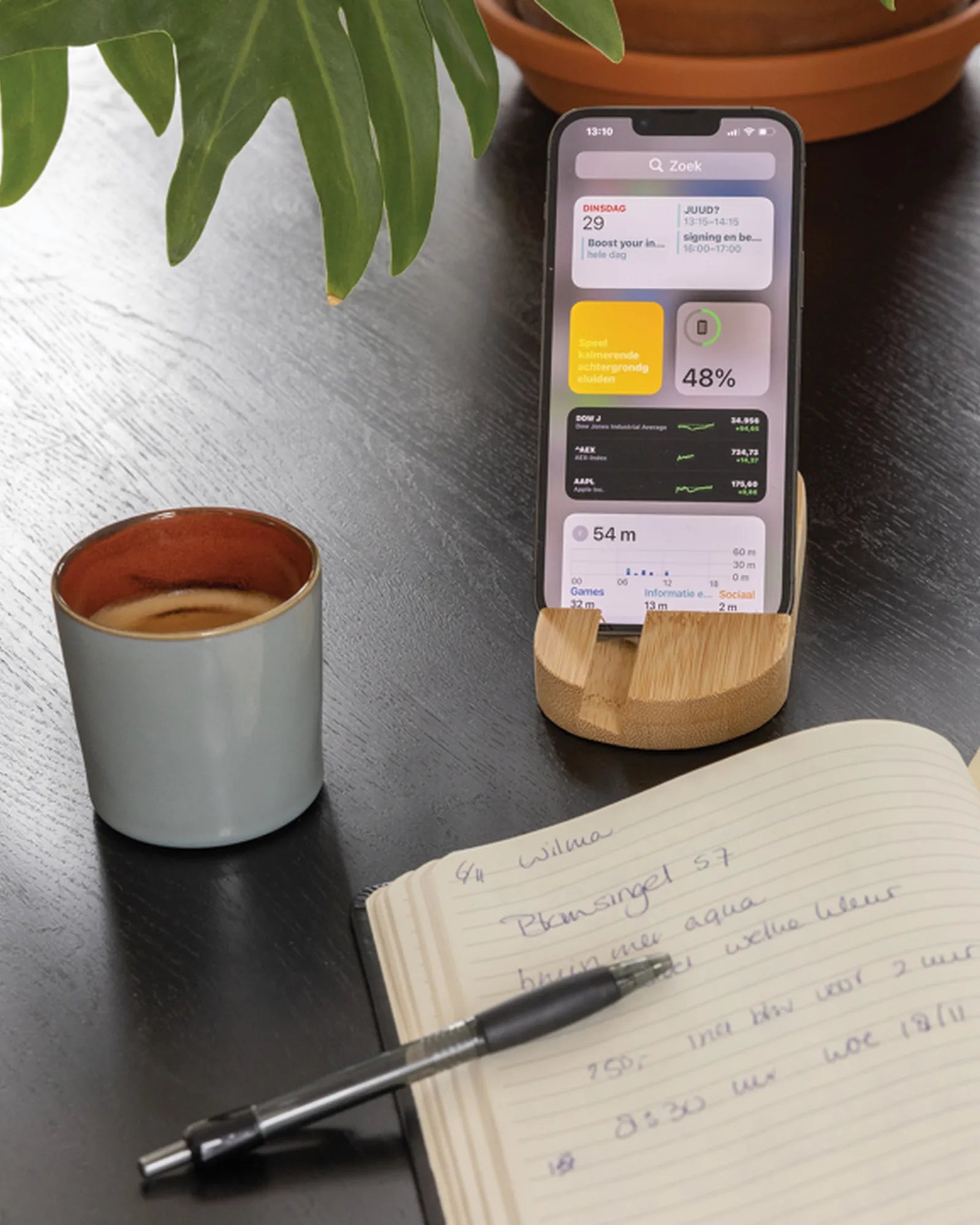 Handy- und Tablet-Ständer Bambus zum Personalisieren - 5