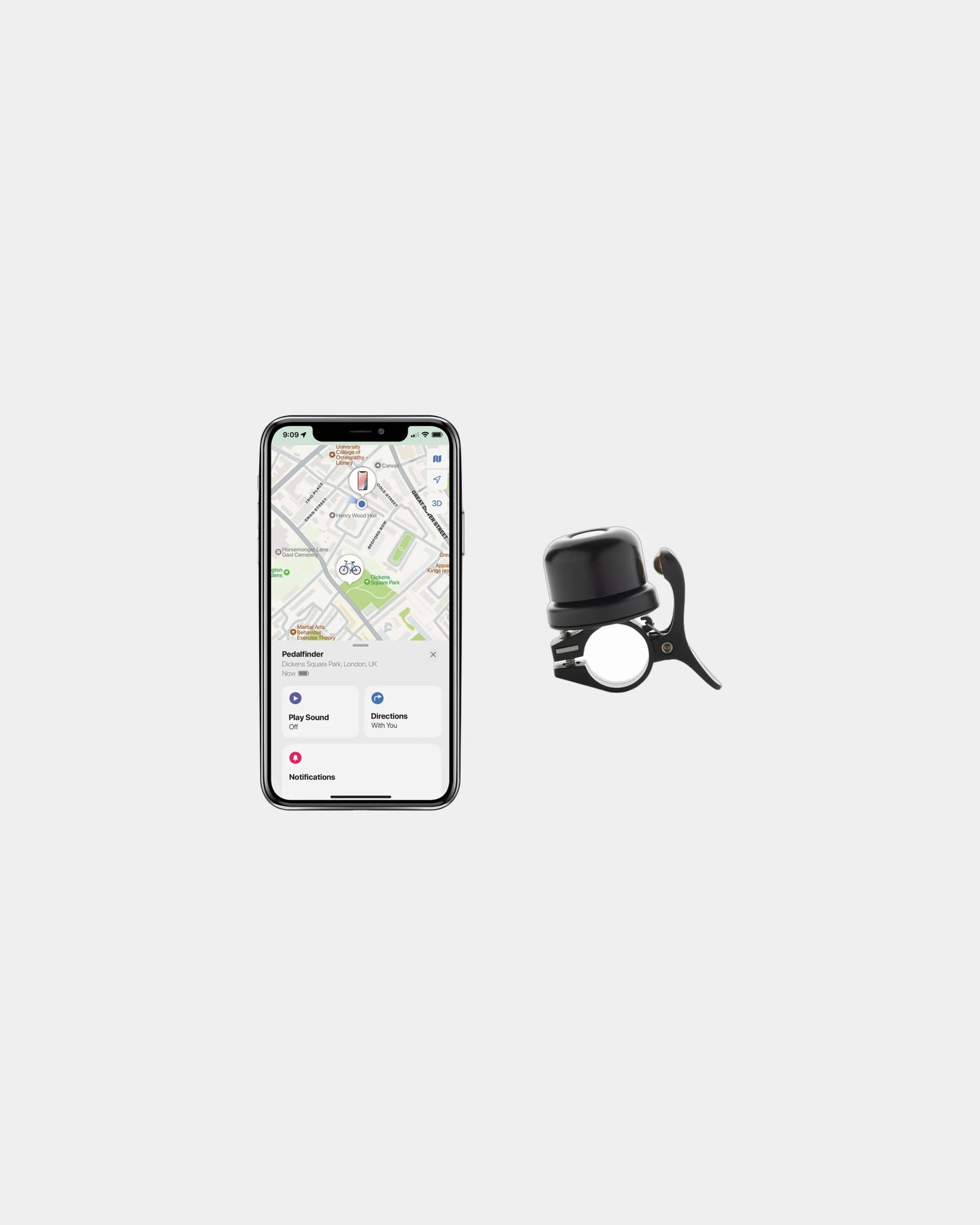 Sonnette für Fahrrad mit Geolokalisierung Pedalfinder zum Personalisieren - 2